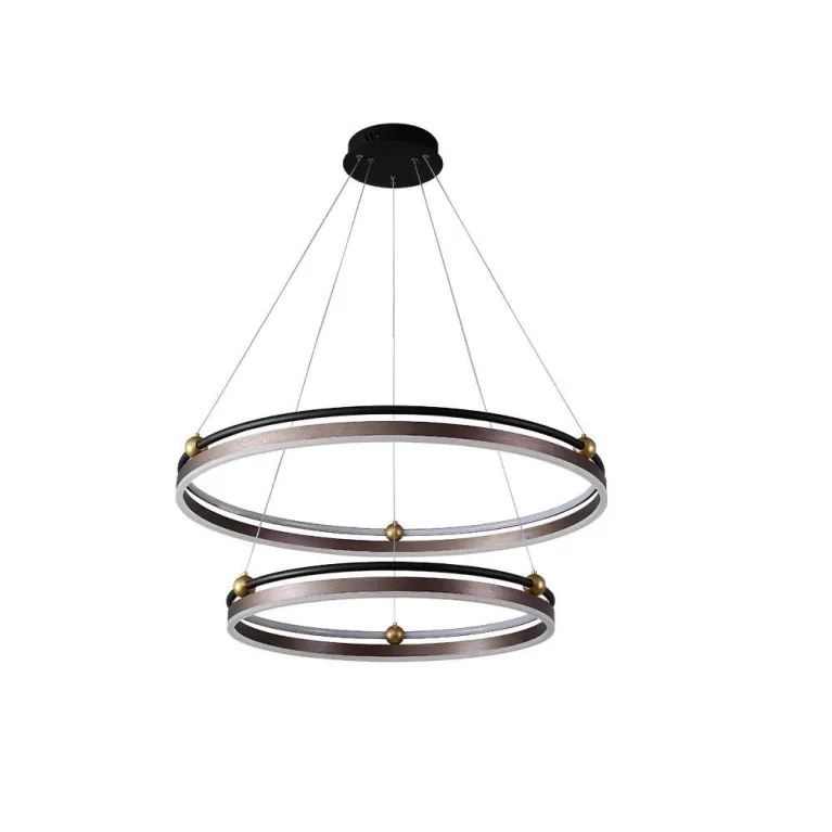 Подвесная люстра Crystal Lux FERNANDO SP123W LED D600+800 COFFEE/BLACK в Нижнем Новгороде