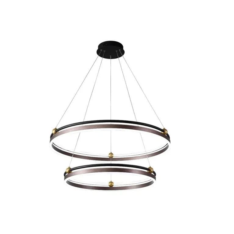 Подвесная люстра Crystal Lux FERNANDO SP123W LED D600+800 COFFEE/BLACK в Нижнем Новгороде