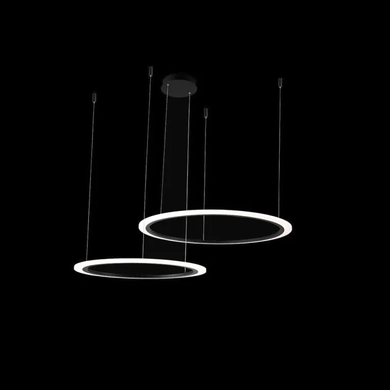 Подвесная люстра Crystal Lux MANZANA SP53W LED D600+800 BLACK в Нижнем Новгороде