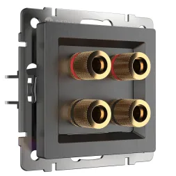 Акустическая розетка Werkel х4 графит рифленый WL04-AUDIOx4 4690389145896