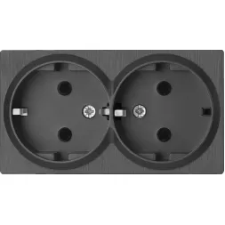 Розетка двойная с заземлением Werkel Gallant графит рифленый WL04-SKG-02-IP20 4690389145995