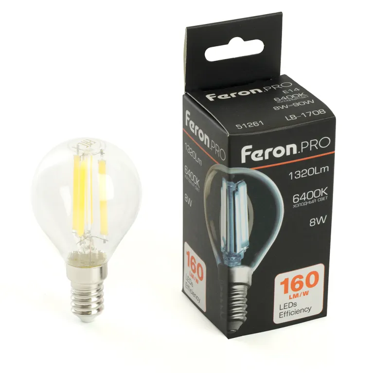 Лампа светодиодная Feron LB-1708 E14 8W 6400K 51261 в Нижнем Новгороде