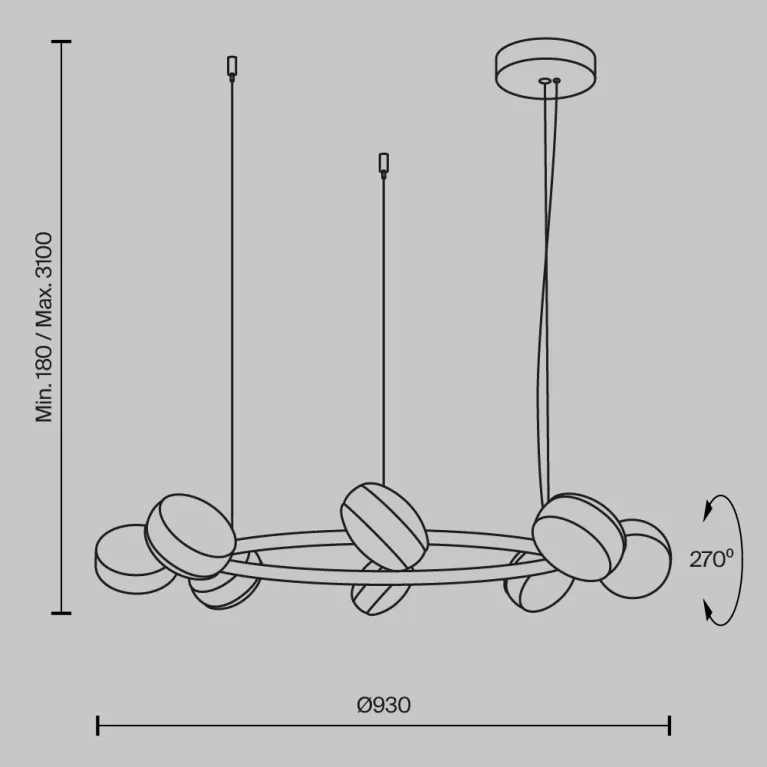 Подвесная люстра Maytoni Mind MOD299PL-L80BC3K в Нижнем Новгороде