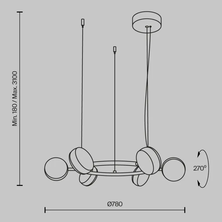Подвесная люстра Maytoni Mind MOD299PL-L60BC3K в Нижнем Новгороде