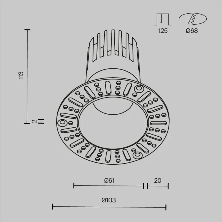 Встраиваемый светильник Maytoni Technical Dip DL122-15W-3K-TRS-W в Нижнем Новгороде
