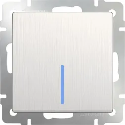 Выключатель одноклавишный проходной с подсветкой WL13-SW-1G-2W-LED 4690389124389
