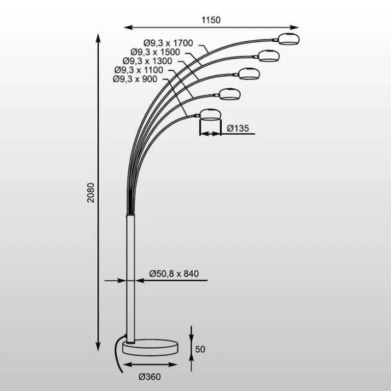 Торшер Zumaline Branca TS-5805-BKGO в Нижнем Новгороде