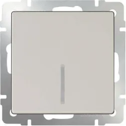 Выключатель одноклавишный с подсветкой слоновая кость WL03-SW-1G-LED-ivory 4690389059261
