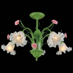 Потолочная люстра Natali Kovaltseva ROSE 11462/5C GREEN
