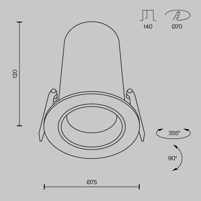 Встраиваемый спот Maytoni Technical Focus Led DL125-L12-4K-W в Нижнем Новгороде