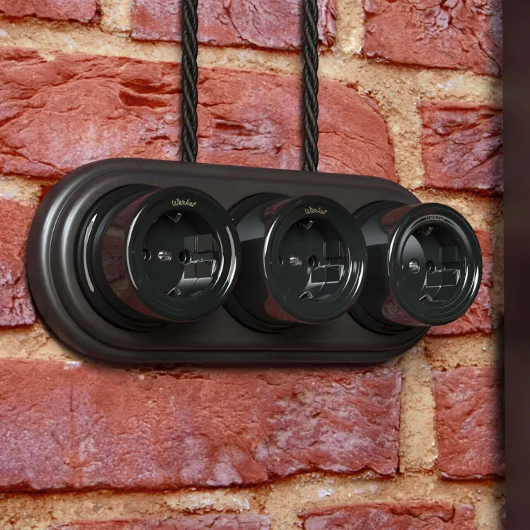 Ретро кабель Werkel витой трехжильный 1,5 мм черный W6453208 4690389165528 в Нижнем Новгороде