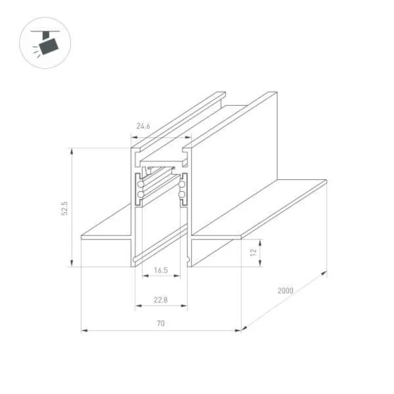 Встраиваемый магнитный шинопровод Arlight MAG-ORIENT-TRACK-2652-FDW-2000 (BK) 033634 в Нижнем Новгороде