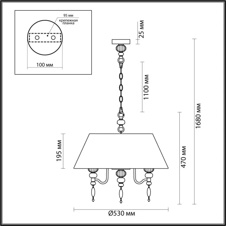 Подвесная люстра Odeon Light Exclusive Sochi 4896/5A в Нижнем Новгороде