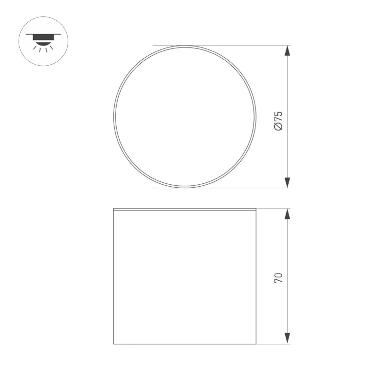 Накладной светодиодный светильник Arlight SP-CYLINDO-R75-7W Warm3000 (WH, 110 deg, 230V) 043955 в Нижнем Новгороде