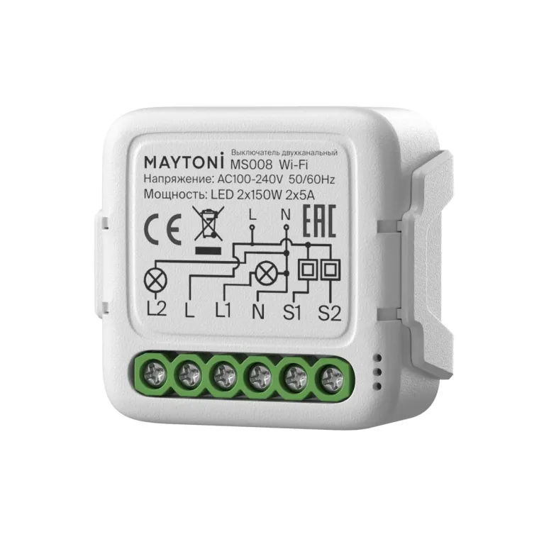 Wi-Fi выключатель двухканальный Maytoni Lighting control MS008 в Нижнем Новгороде