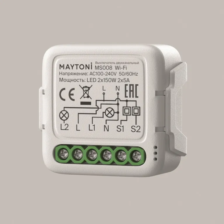 Wi-Fi выключатель двухканальный Maytoni Lighting control MS008 в Нижнем Новгороде