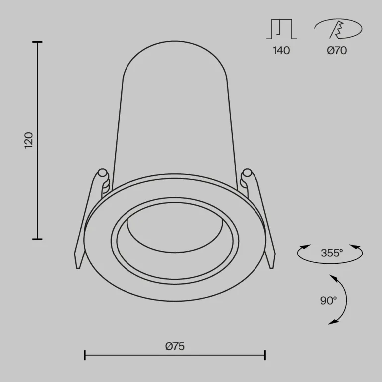 Встраиваемый спот Maytoni Technical Focus Led Technical DL125-L12-4K-B в Нижнем Новгороде