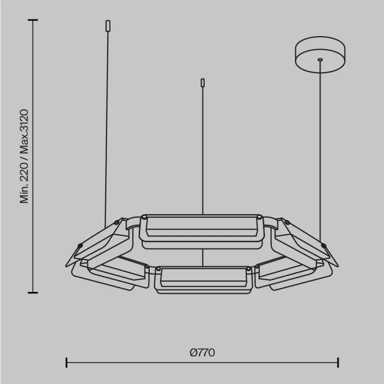 Подвесная люстра Maytoni Flat MOD296PL-L40BS3K в Нижнем Новгороде