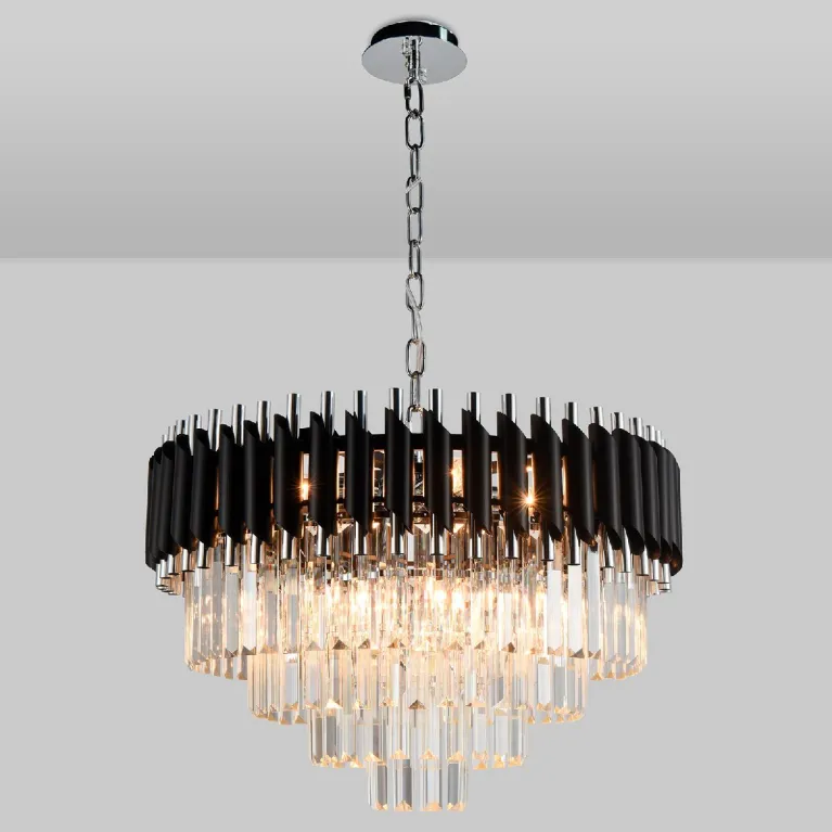 Подвесная люстра Natali Kovaltseva DARIAN 76017/10C CHROME BLACK в Нижнем Новгороде
