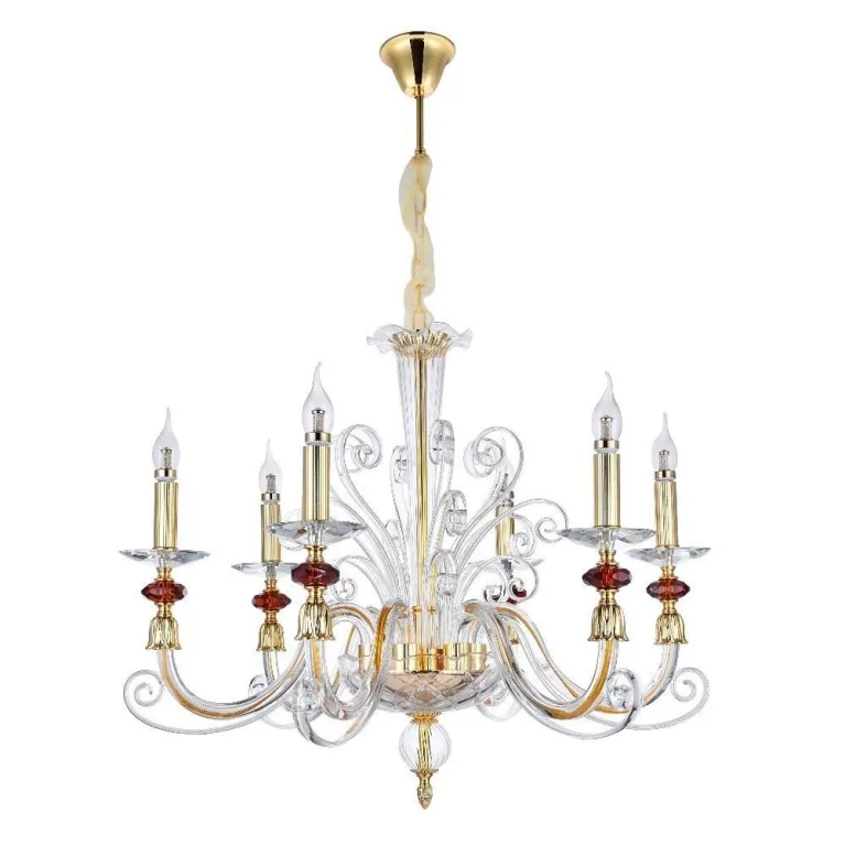 Подвесная люстра Crystal Lux Catarina SP6 V2 Gold/Transparent-Cognac в Нижнем Новгороде
