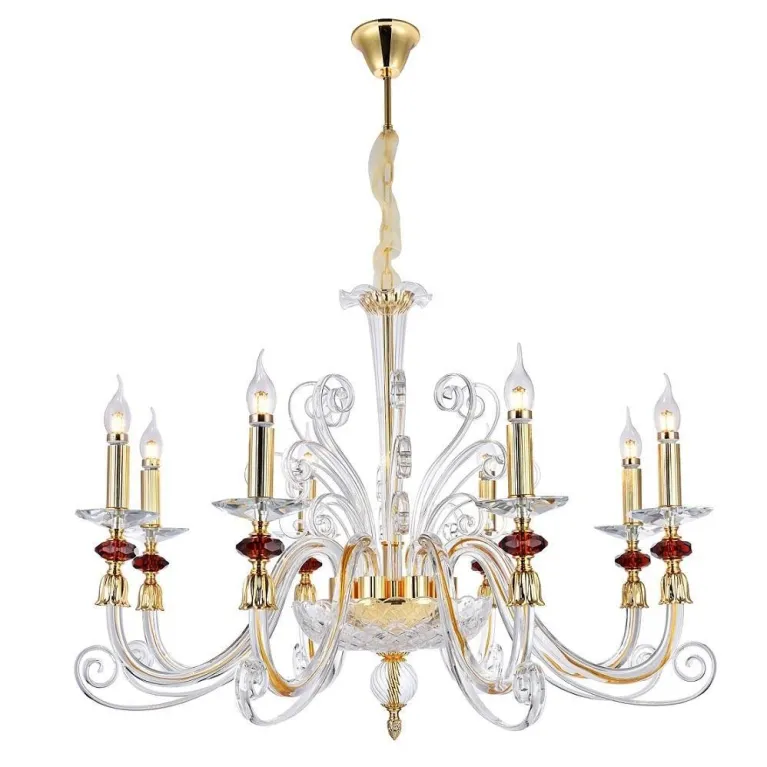 Подвесная люстра Crystal Lux Catarina SP8 V2 Gold/Transparent-Cognac в Нижнем Новгороде
