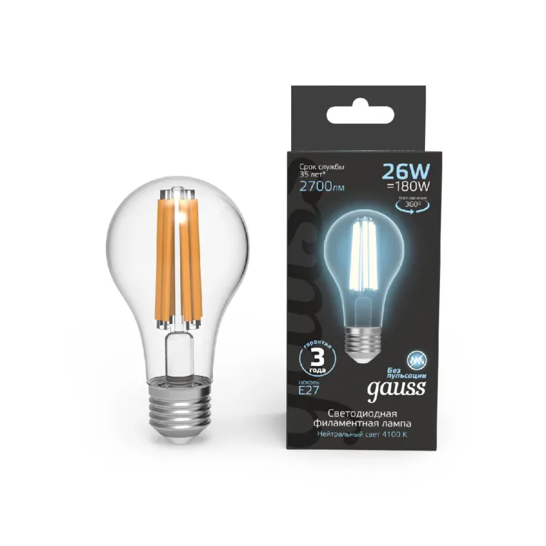 Лампа светодиодная Gauss Filament E27 26W 4100K 102902226 в Нижнем Новгороде