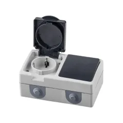 Блок розетка 1-местная выключатель 1-клавишный Stekker 32759