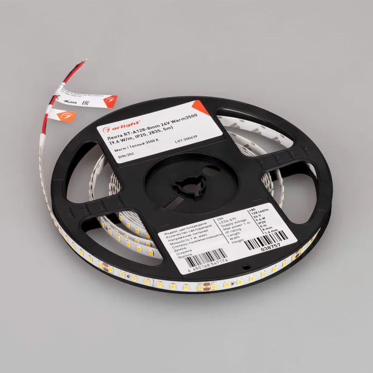 Светодиодная лента Arlight RT-A128-8mm 24V Warm3500 (9.6 W/m, IP20, 2835, 5m) 038757 в Нижнем Новгороде