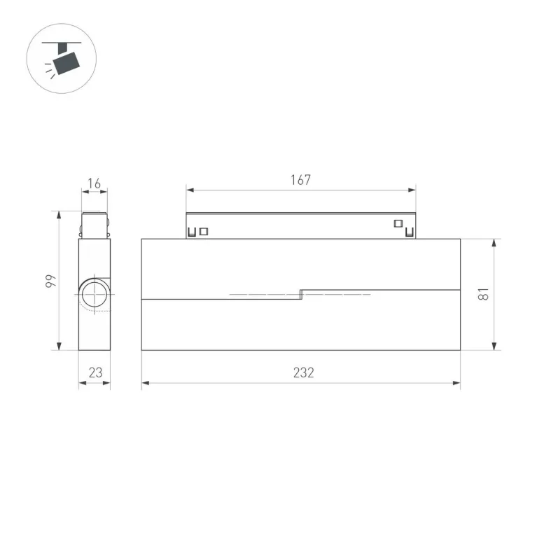 Трековый светодиодный светильник Arlight MAG-ORIENT-FLAT-FOLD-S230-12W Day4000-MIX (BK, 80 deg, 48V, в Нижнем Новгороде