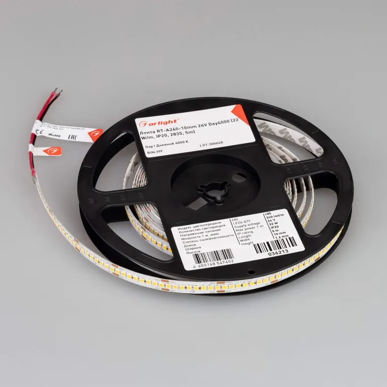 Светодиодная лента Arlight RT-A240-10mm 24V Day4000 (22 W/m, IP20, 2835, 5m) 036213 в Нижнем Новгороде