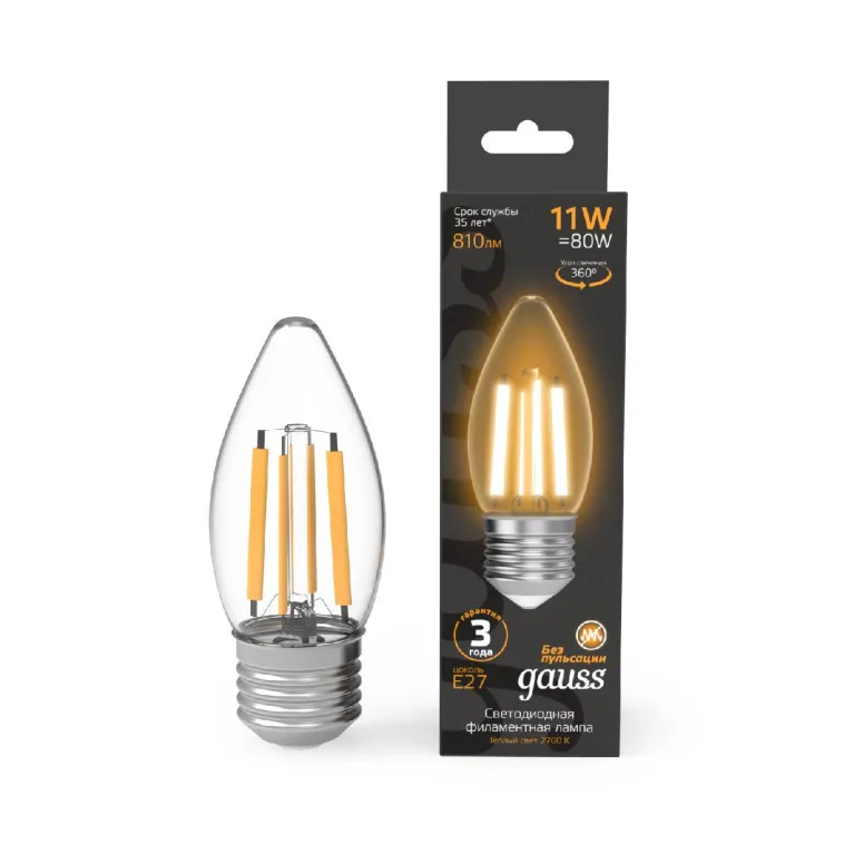 Лампа светодиодная Gauss Filament E27 11W 2700K 103802111 в Нижнем Новгороде
