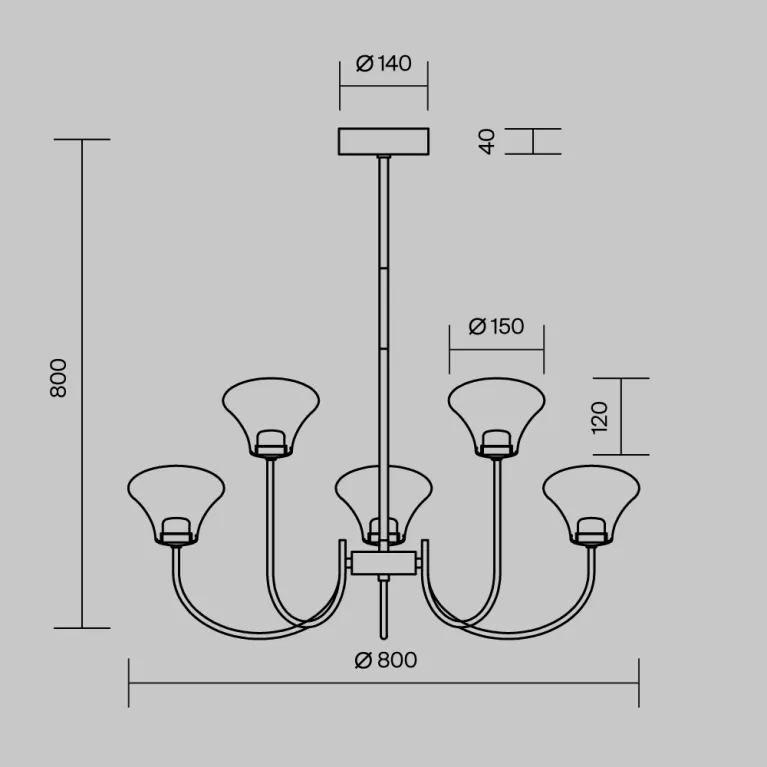 Люстра на штанге Maytoni Dynasty MOD402PL-L30BS3K в Нижнем Новгороде