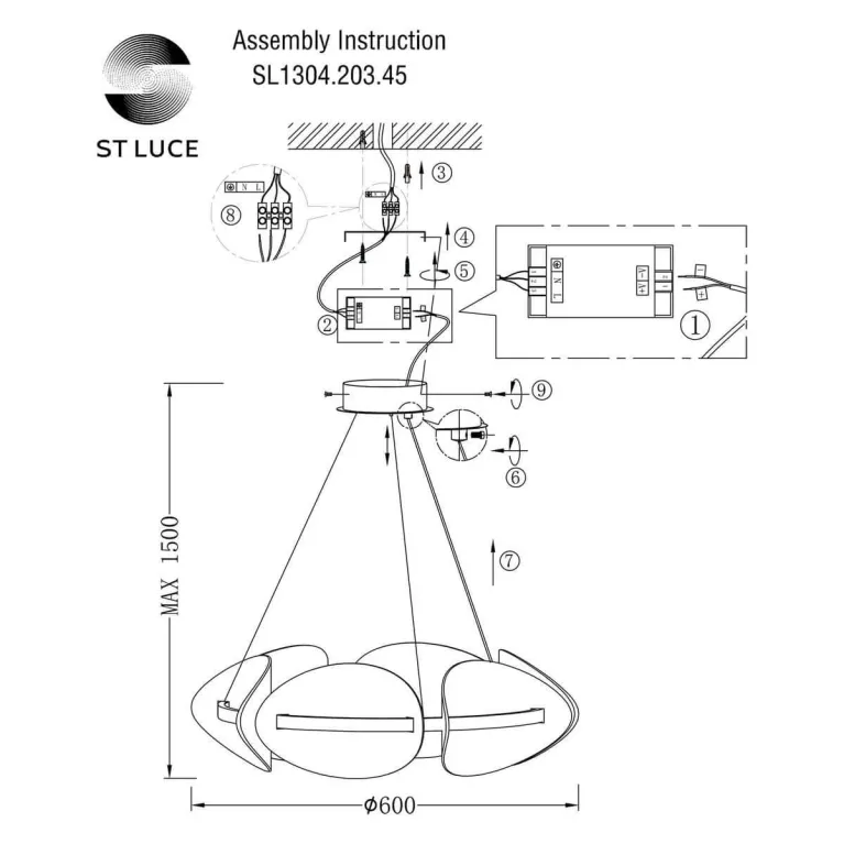 Подвесной светодиодный светильник ST Luce Etoile SL1304.203.45 в Нижнем Новгороде