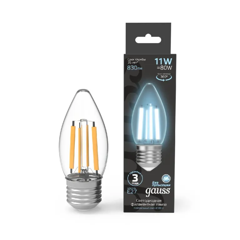 Лампа светодиодная Gauss Filament E27 7W 4100K 103802207 в Нижнем Новгороде