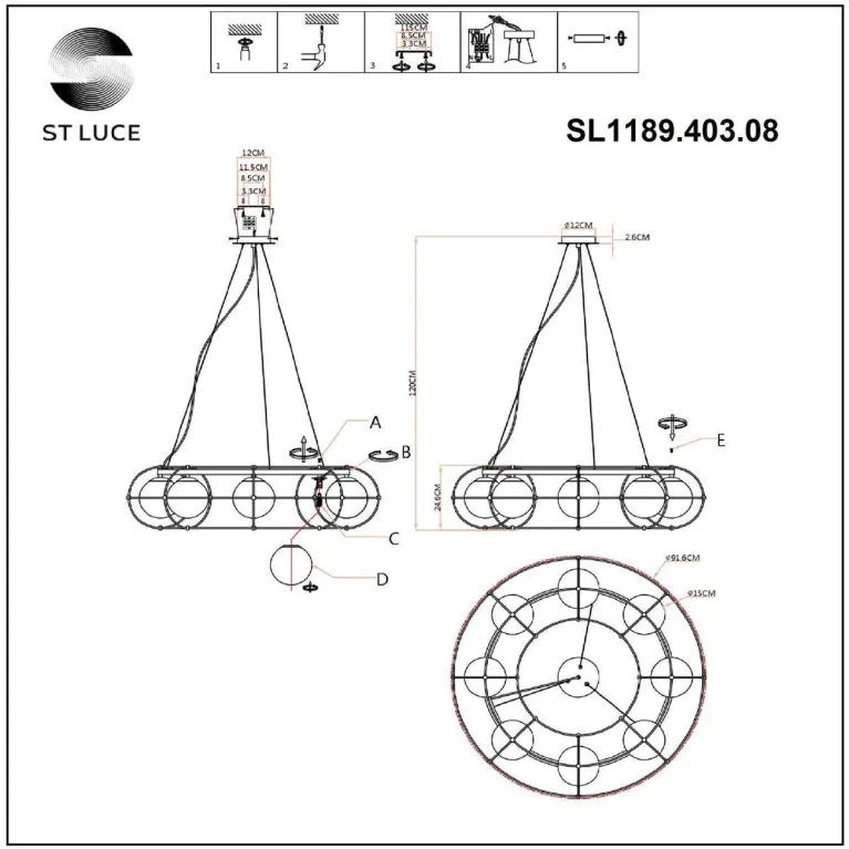 Подвесная люстра ST Luce Beata SL1189.403.08 в Нижнем Новгороде