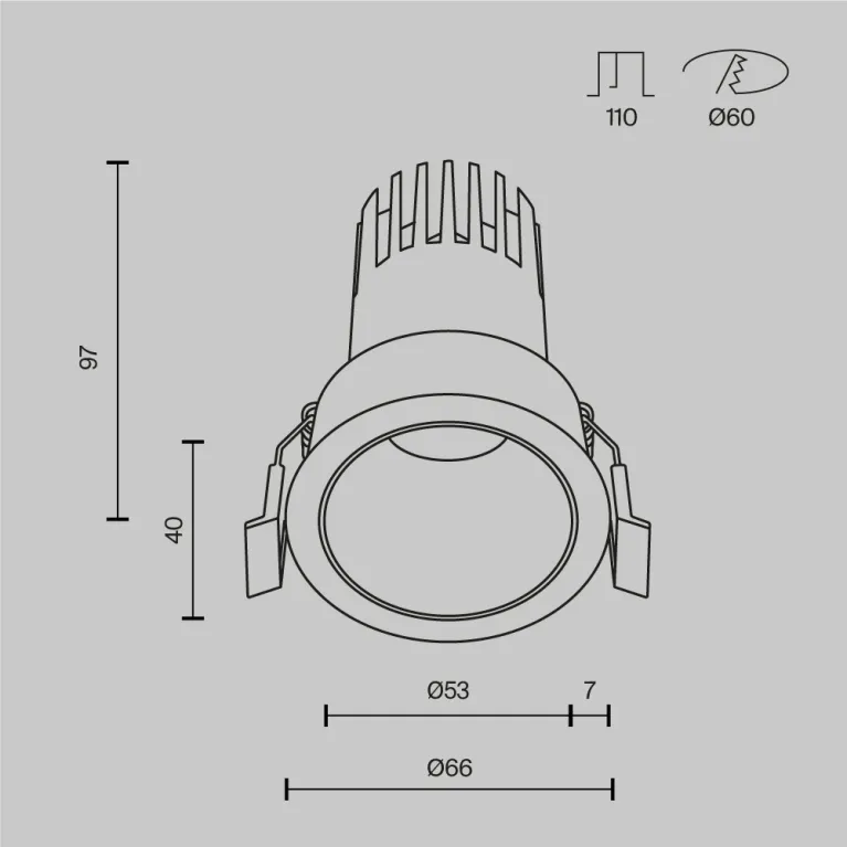 Встраиваемый светильник Maytoni Dip DL116-10W-2.7K-B в Нижнем Новгороде