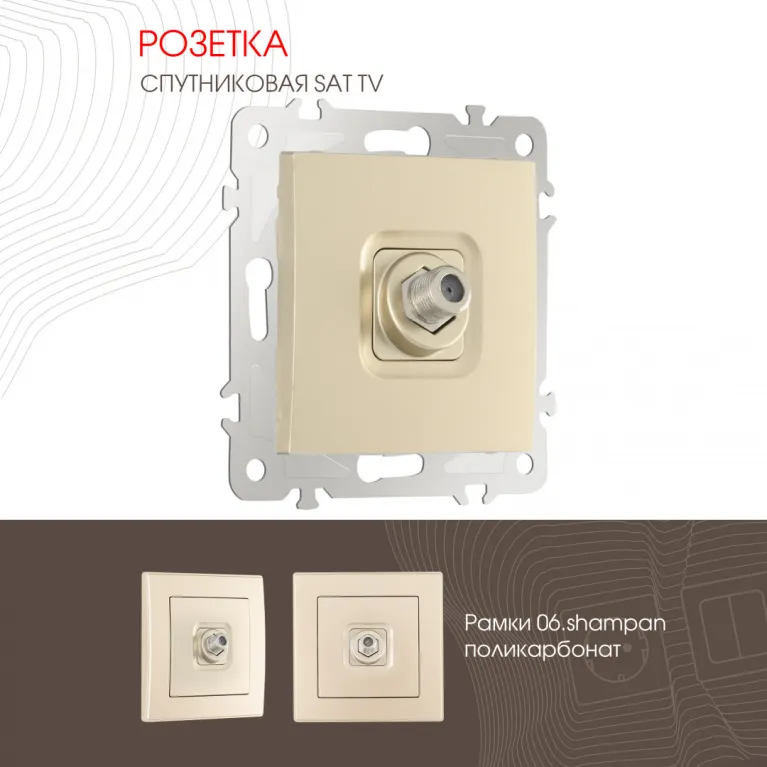 Розетка SAT TV Arte Milano 206.42-1.shampan в Нижнем Новгороде
