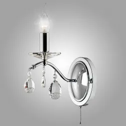Бра Eurosvet Симфония 10059/1 хром/прозрачный хрусталь Strotskis