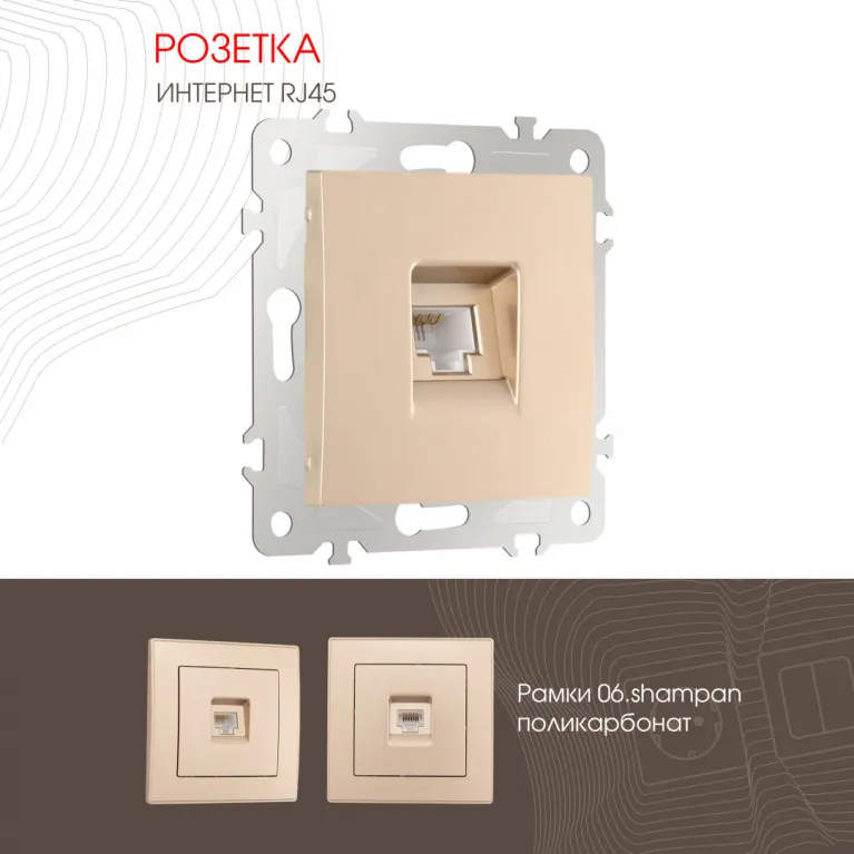 Розетка RJ45 Arte Milano 206.45-1.shampan в Нижнем Новгороде