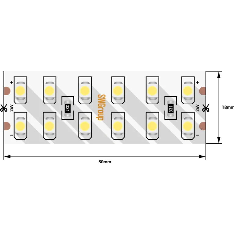 Светодиодная лента SWG SWG2240-24-19.2-WW-M 2835 240 LED/м 19,2Вт 3000K 016858 в Нижнем Новгороде