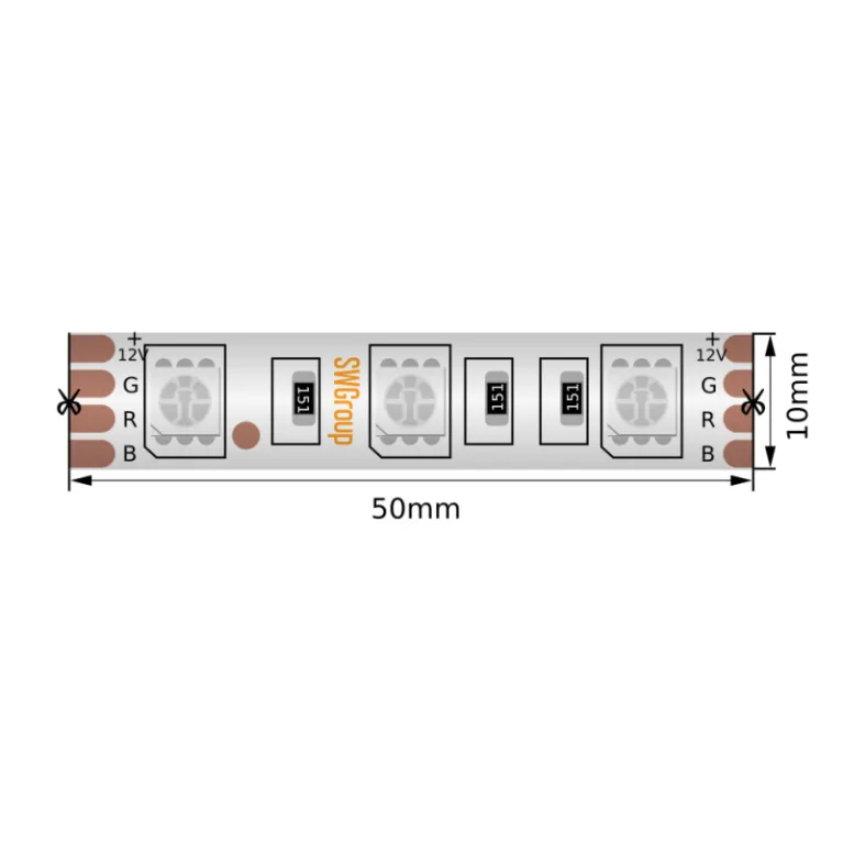 Светодиодная лента SWG SWG560-12-14.4-RGB-66-M 12В 14.4Вт 3М IP66 RGB 014784 в Нижнем Новгороде