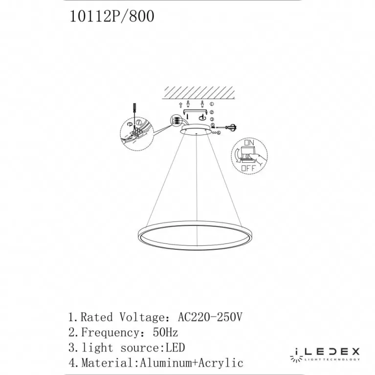 Подвесной светодиодный светильник iLedex Axis 10112P/1-24W-3000K-D800 BR в Нижнем Новгороде