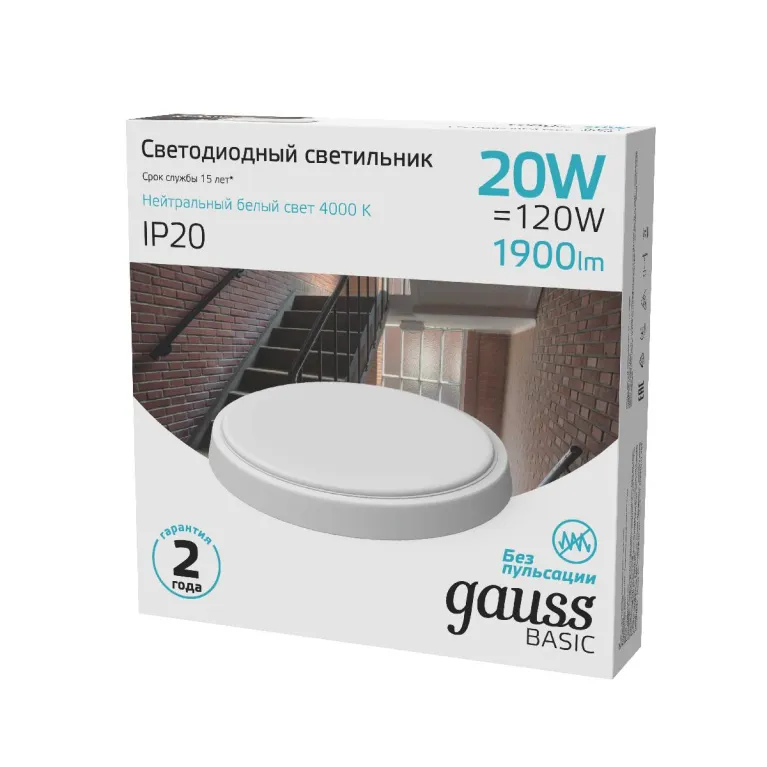 Настенно-потолочный светильник Gauss Basic 193411220B в Нижнем Новгороде