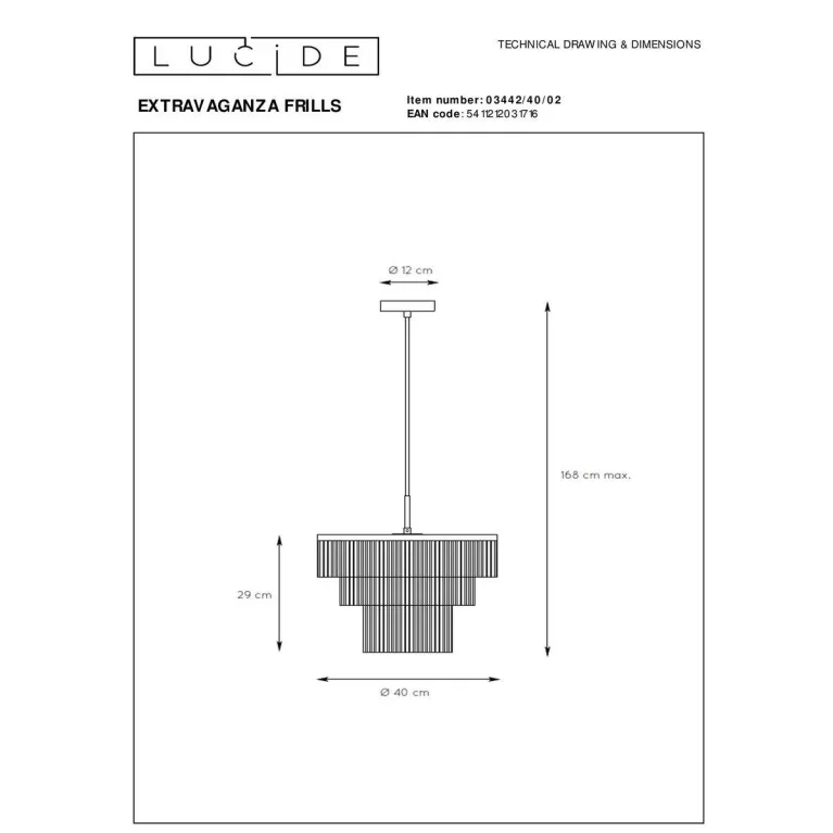 Подвесной светильник Lucide Extravaganza Frills 03442/40/02 в Нижнем Новгороде