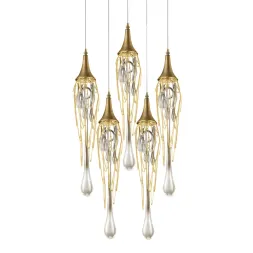 Подвесной светильник Delight Collection Goddess Tears P68009L-5/R gold