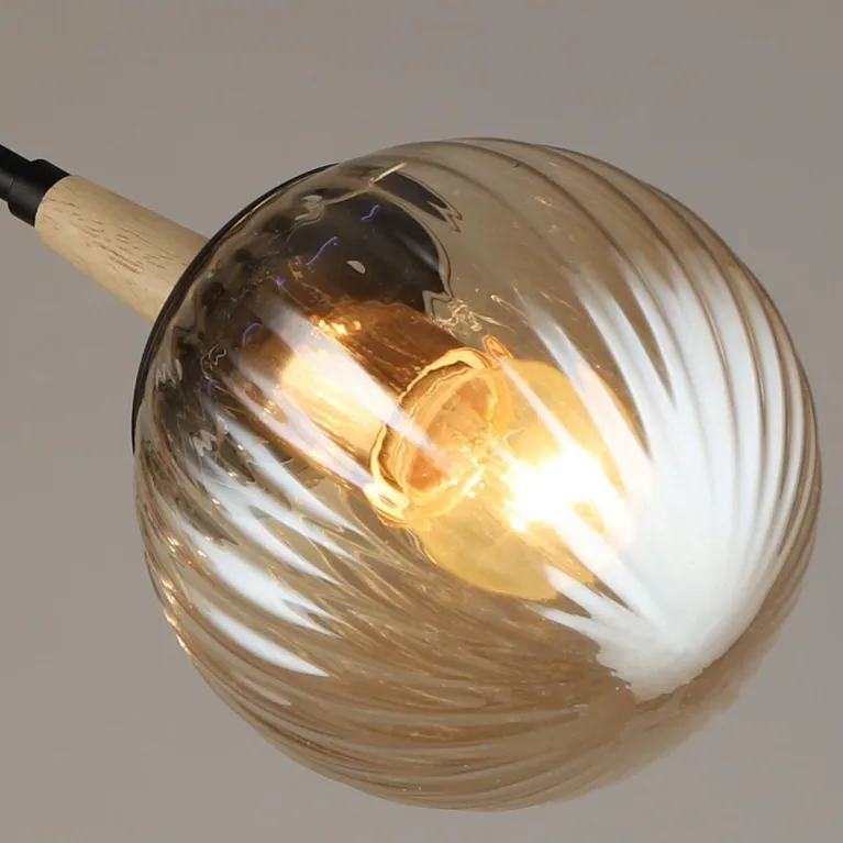 Потолочная люстра Reluce 04886-0.3-03 BK+WOOD в Нижнем Новгороде