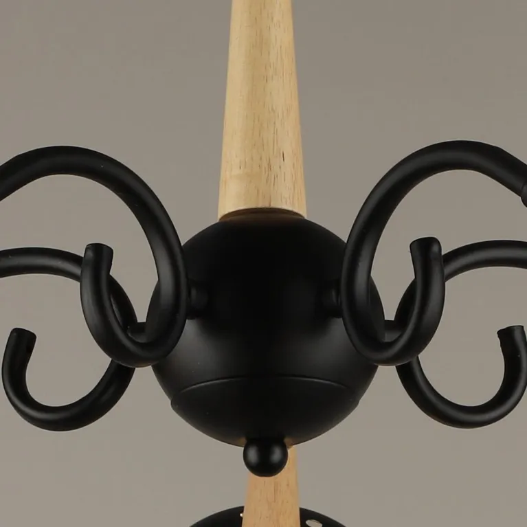 Потолочная люстра Reluce 04886-0.3-05 BK+WOOD в Нижнем Новгороде