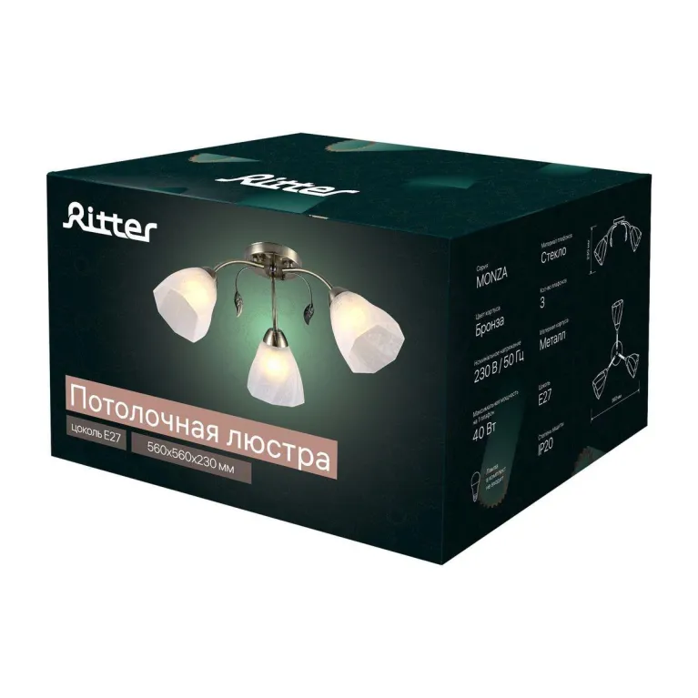 Потолочная люстра Ritter Monza 52539 4 в Нижнем Новгороде