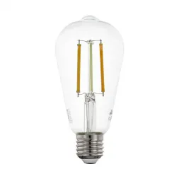 Лампа светодиодная филаментная диммируемая Eglo E27 6W 2200-6500K прозрачная 12577
