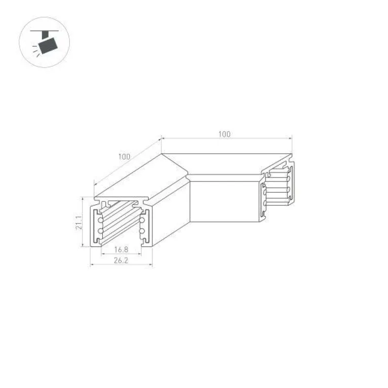 Коннектор L-образный внешний Arlight Mag-Orient-Con-2620-L90 036020 в Нижнем Новгороде